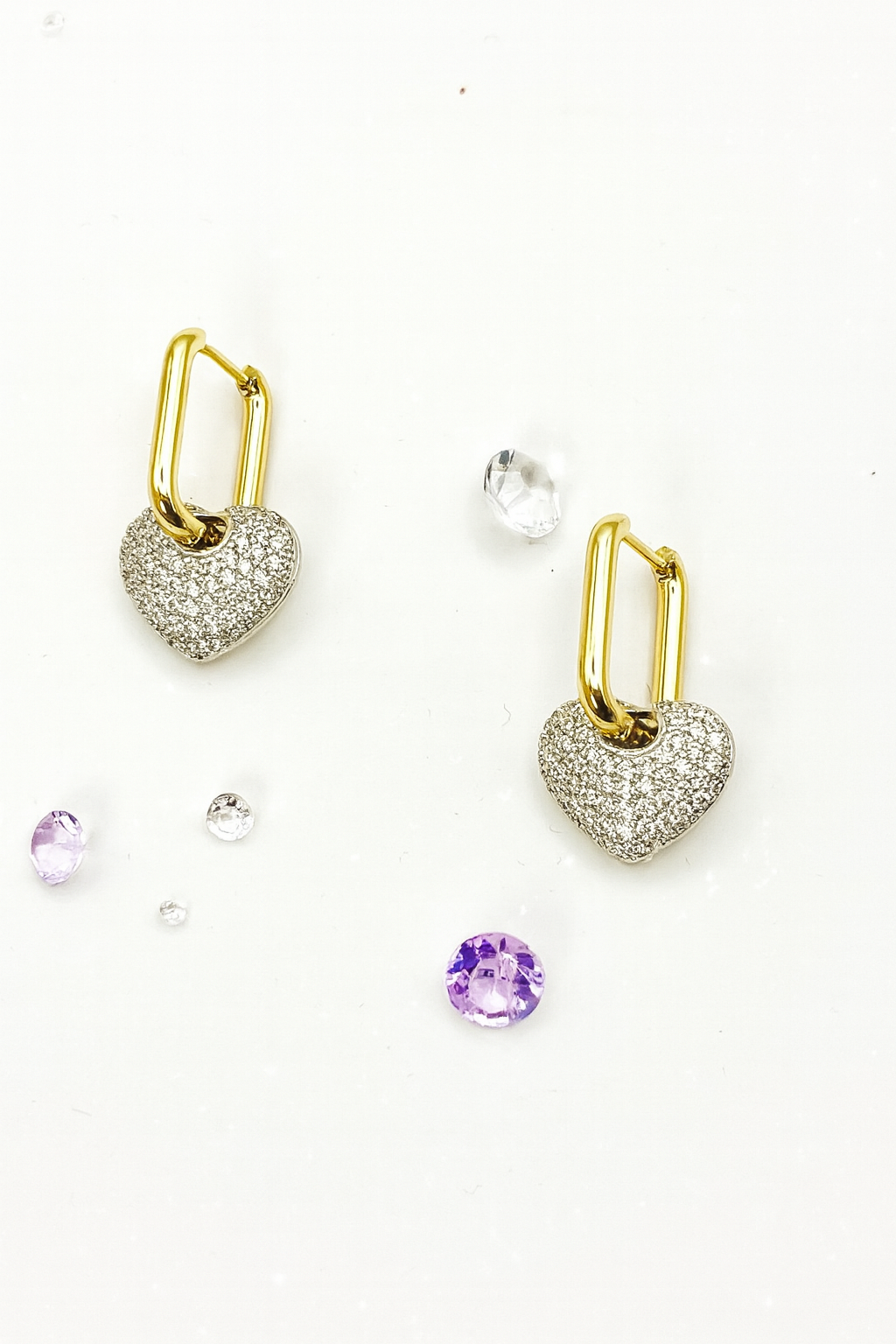 Gem Heart Earrings