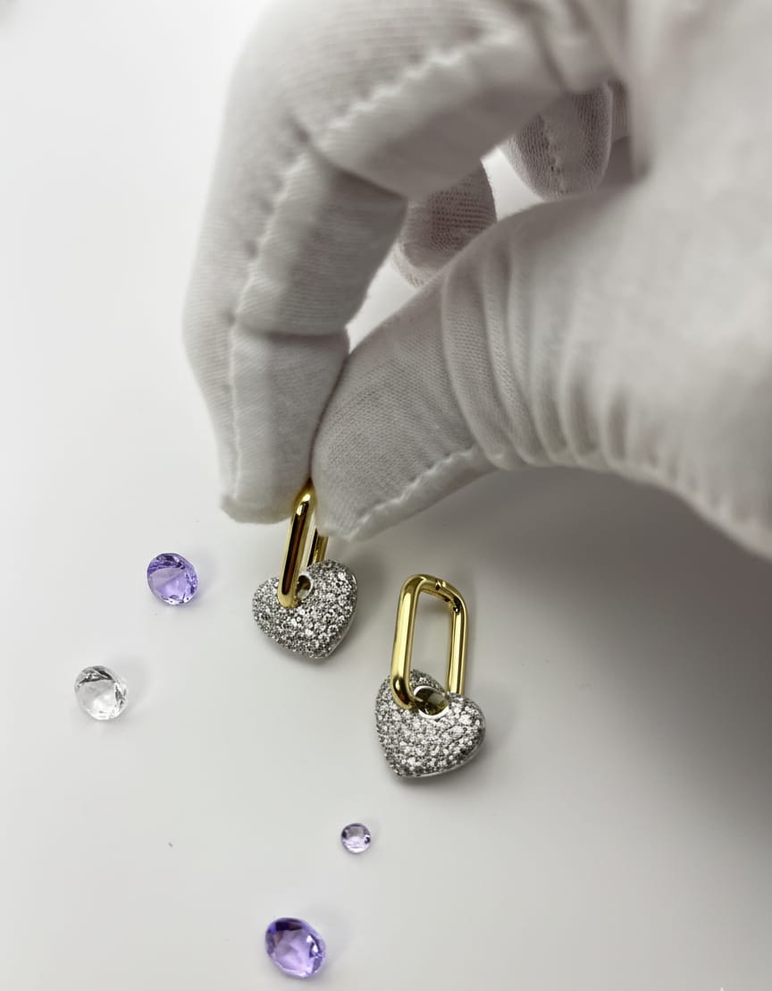 Gem Heart Earrings